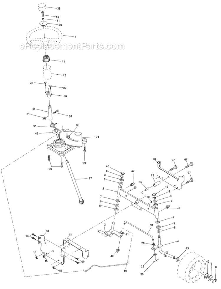 Page D Diagram and Parts List for WE1538A  Weed Eater Lawn Tractor